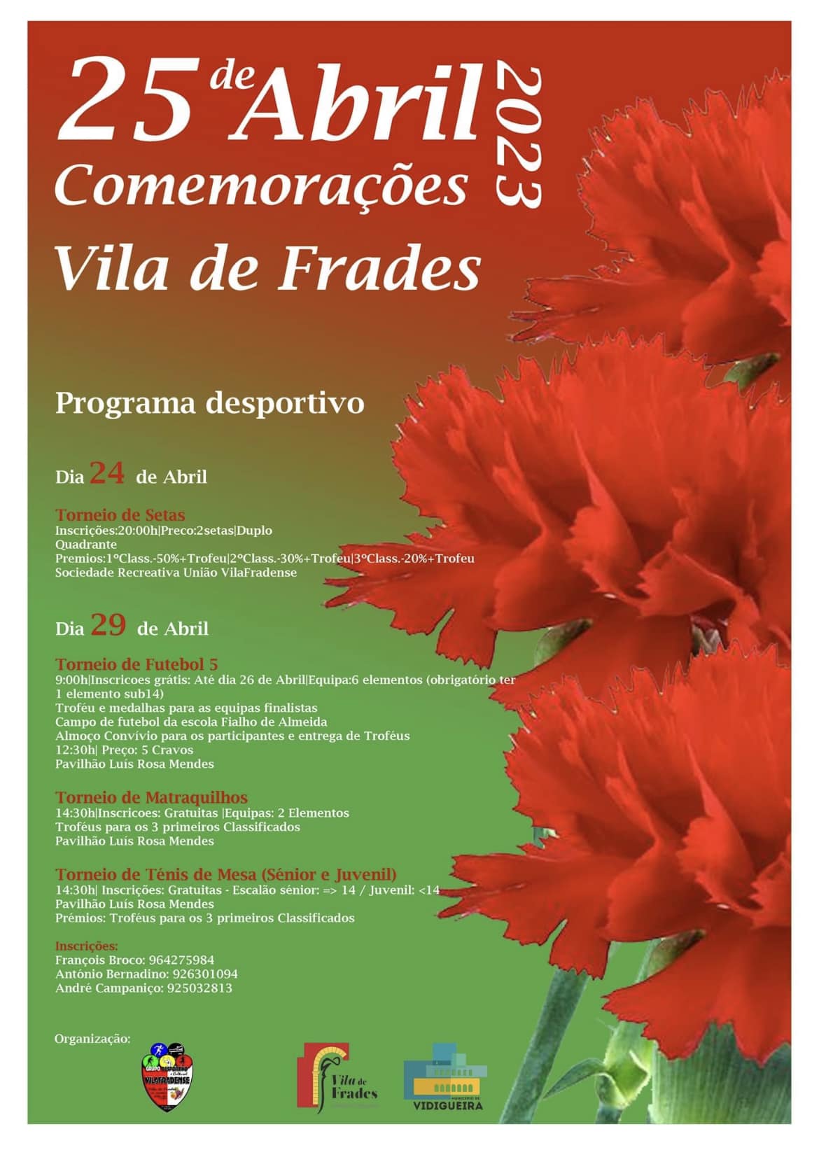 Comemorações do 25 de Abril: Programa Desportivo