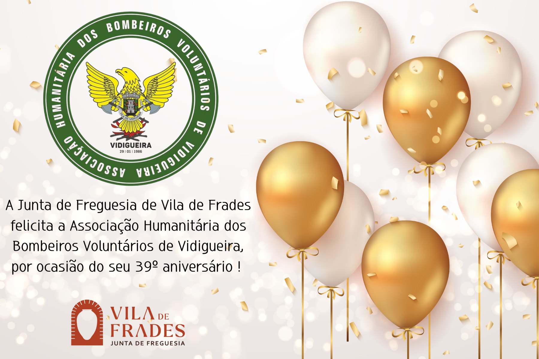 39.º Aniversário da Associação Humanitária dos Bombeiros Voluntários de Vidigueira 39.º Aniversário da Associação Humanitária dos Bombeiros Voluntários de Vidigueira