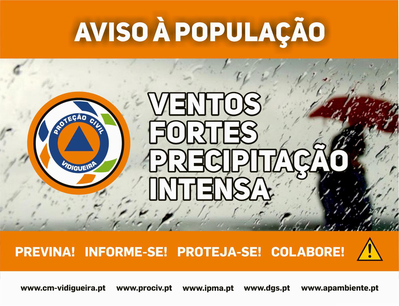 Aviso à População: Condições Climatéricas Adversas