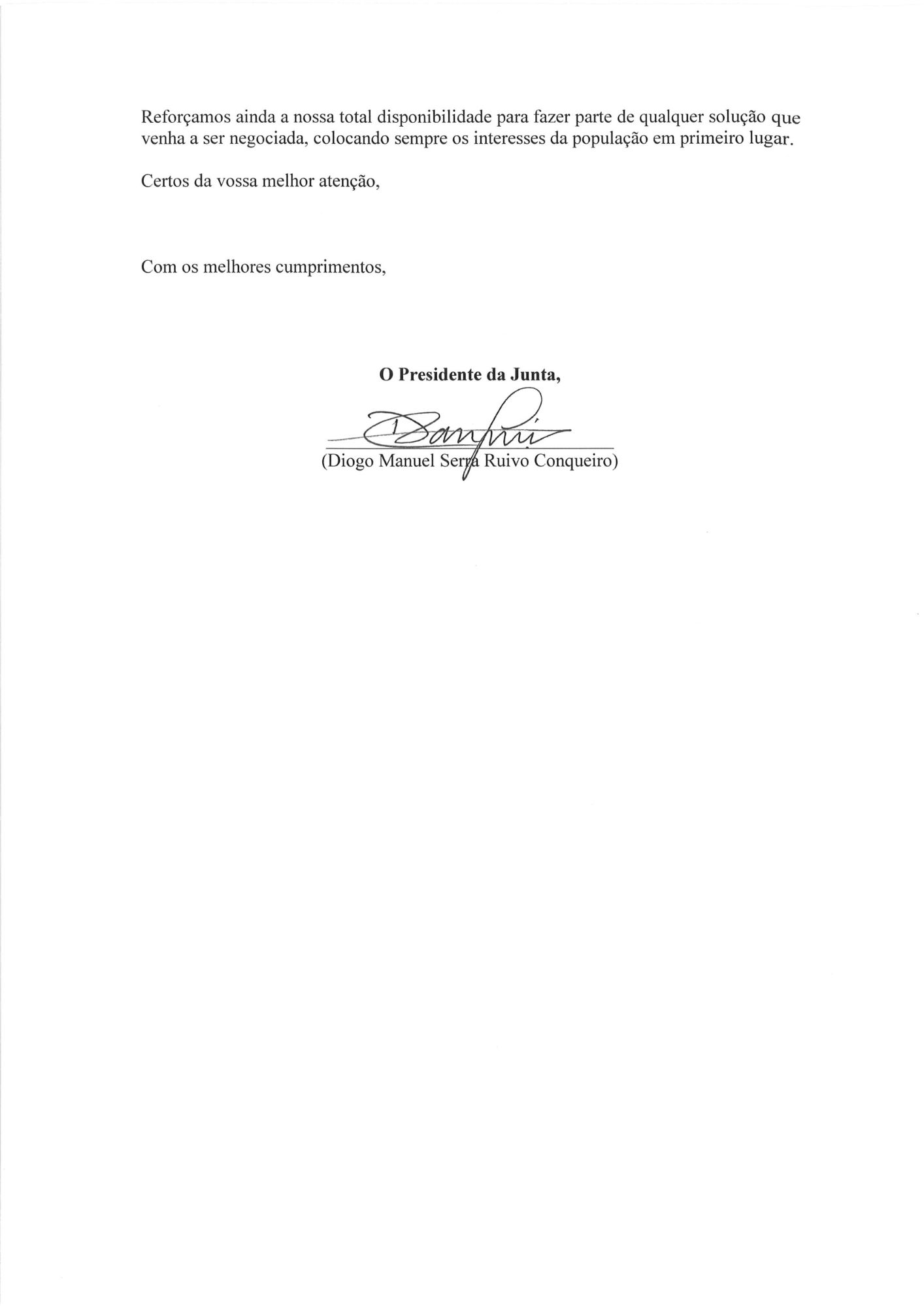 Ofício para a Infra-estruturas de Portugal